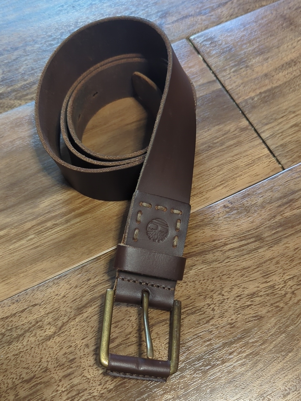 Timberland Men's Brown Leather Belt - Classic Casual Style Size 36
